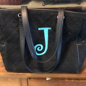 Thirty One Cindy Tote in Black Quilted